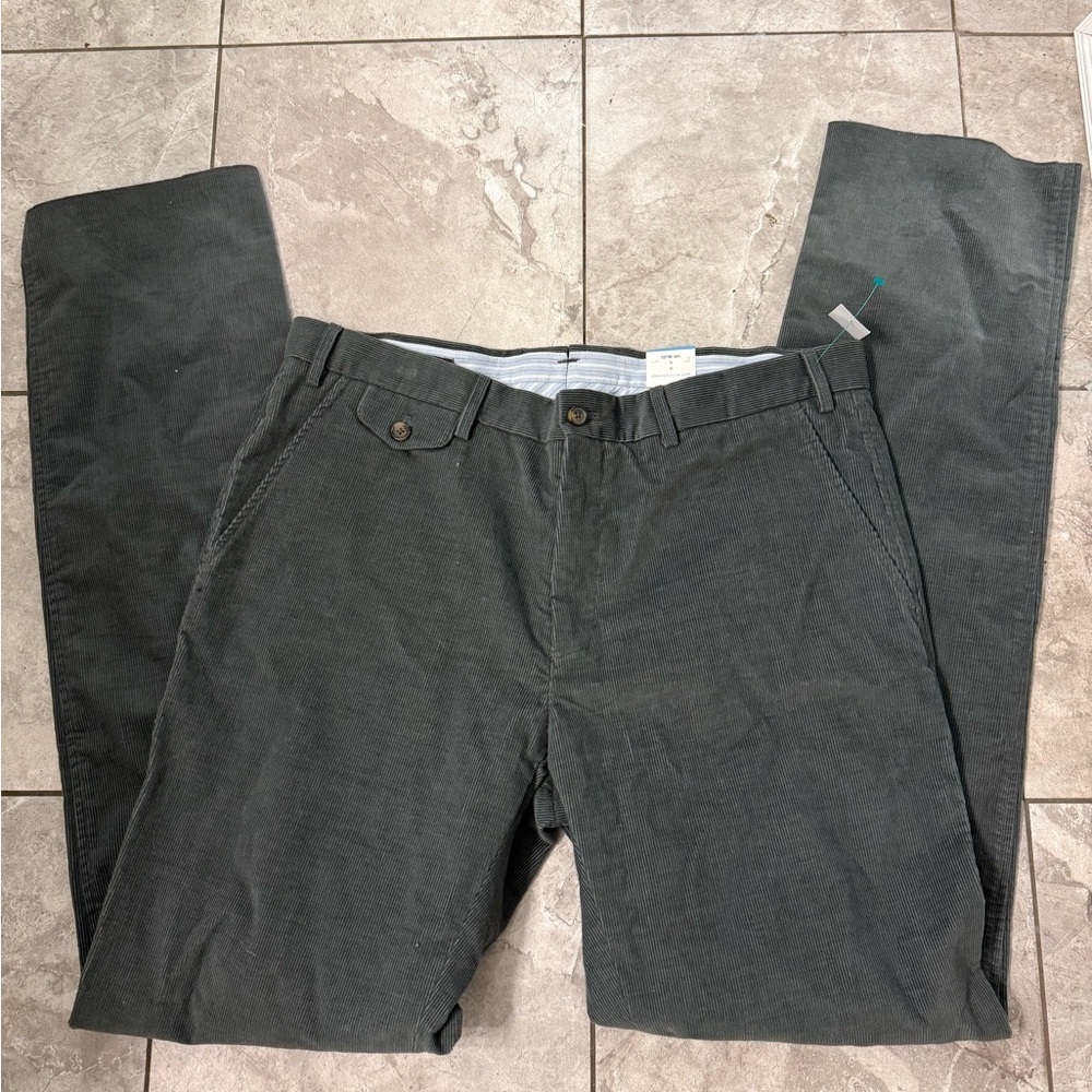 J McLaughlin Thoreau 14 Wale Cotton Corduroy Pants NWT 36 unhemmed gray tailor